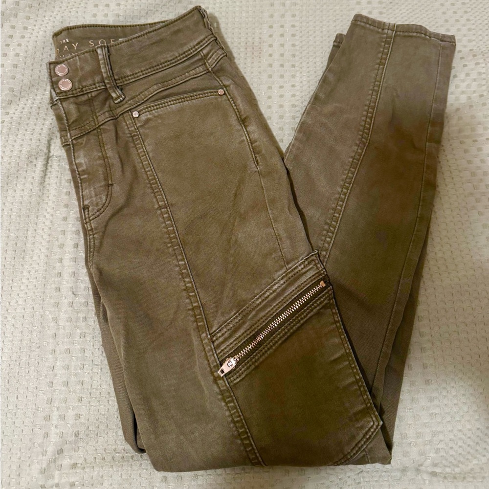 Green Skinny Cargo Pants